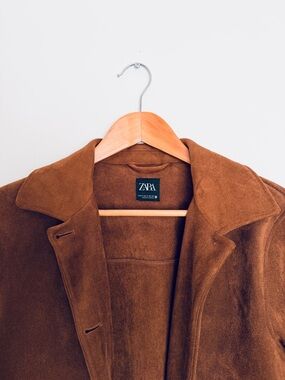 ZARA Camel Brown Suede Jacket